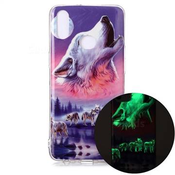 Wolf Howling Noctilucent Soft TPU Back Cover for Samsung Galaxy A10s