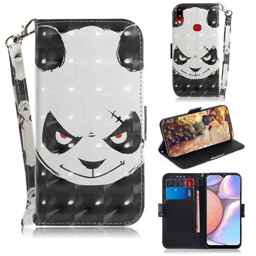 Angry Bear 3D Painted Leather Wallet Phone Case for Samsung Galaxy A10s