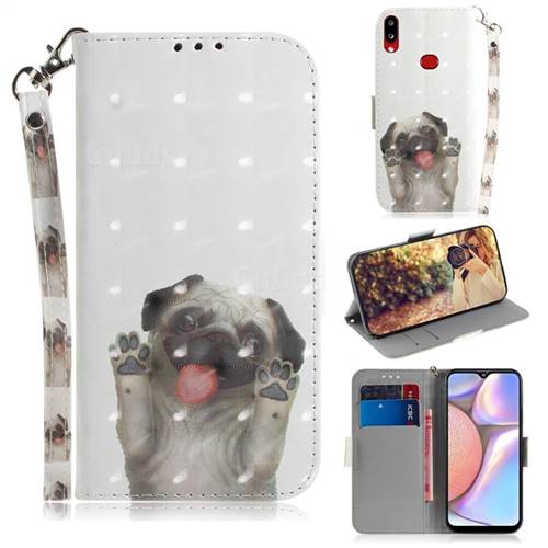 Pug Dog 3D Painted Leather Wallet Phone Case for Samsung Galaxy A10s
