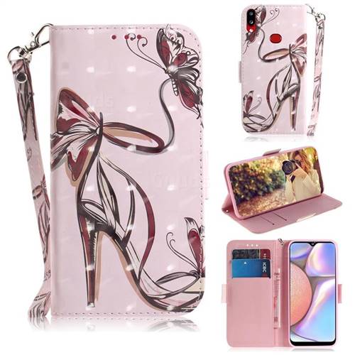 Butterfly High Heels 3D Painted Leather Wallet Phone Case for Samsung Galaxy A10s