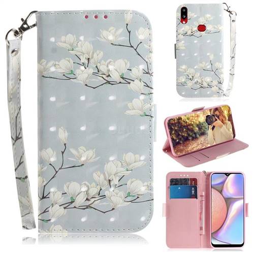 Magnolia Flower 3D Painted Leather Wallet Phone Case for Samsung Galaxy A10s
