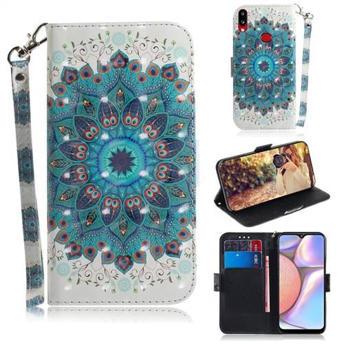 Peacock Mandala 3D Painted Leather Wallet Phone Case for Samsung Galaxy A10s