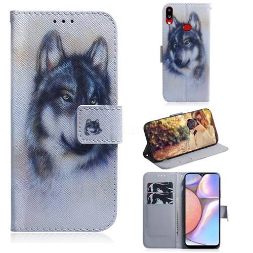 Snow Wolf PU Leather Wallet Case for Samsung Galaxy A10s