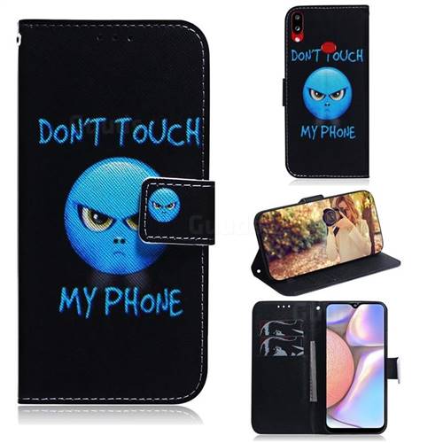 Not Touch My Phone PU Leather Wallet Case for Samsung Galaxy A10s