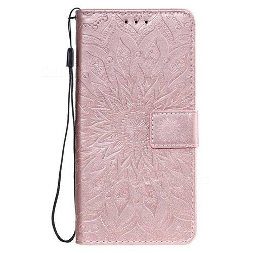 Embossing Sunflower Leather Wallet Case for Samsung Galaxy A10s - Rose ...