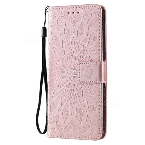 Embossing Sunflower Leather Wallet Case for Samsung Galaxy A10s - Rose ...