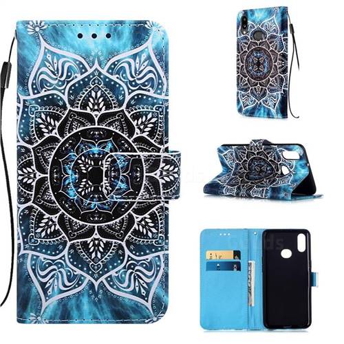 Underwater Mandala Matte Leather Wallet Phone Case for Samsung Galaxy A10s