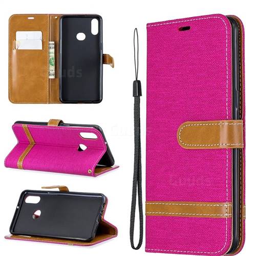 Jeans Cowboy Denim Leather Wallet Case for Samsung Galaxy A10s - Rose