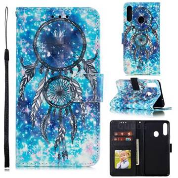 Blue Wind Chime 3D Painted Leather Phone Wallet Case for Samsung Galaxy A10s