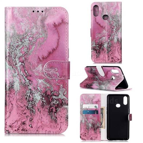 Pink Seawater PU Leather Wallet Case for Samsung Galaxy A10s
