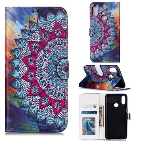 Mandala Flower 3D Relief Oil PU Leather Wallet Case for Samsung Galaxy A10s