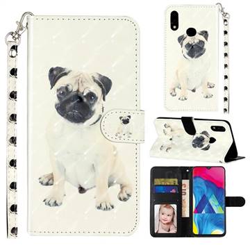 Pug Dog 3D Leather Phone Holster Wallet Case for Samsung Galaxy A10s