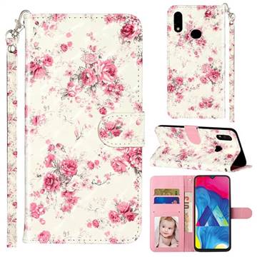 Rambler Rose Flower 3D Leather Phone Holster Wallet Case for Samsung Galaxy A10s