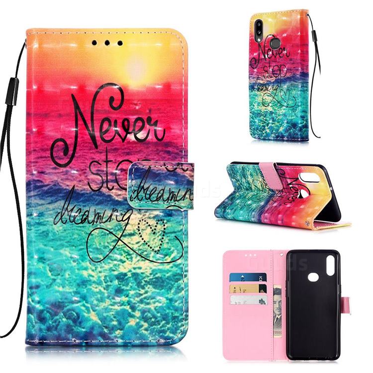 Colorful Dream Catcher 3D Painted Leather Wallet Case for Samsung Galaxy A10s