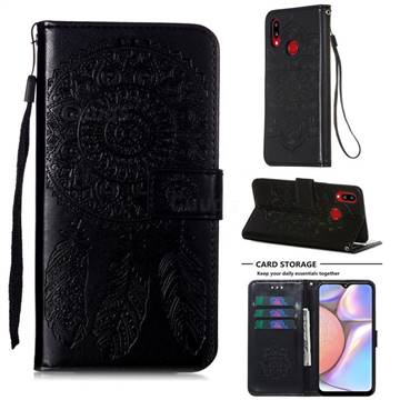 Embossing Dream Catcher Mandala Flower Leather Wallet Case for Samsung Galaxy A10s - Black