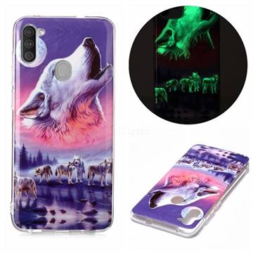 Wolf Howling Noctilucent Soft TPU Back Cover for Samsung Galaxy A11