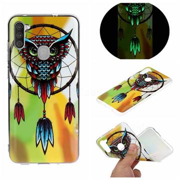 Owl Wind Chimes Noctilucent Soft TPU Back Cover for Samsung Galaxy A11