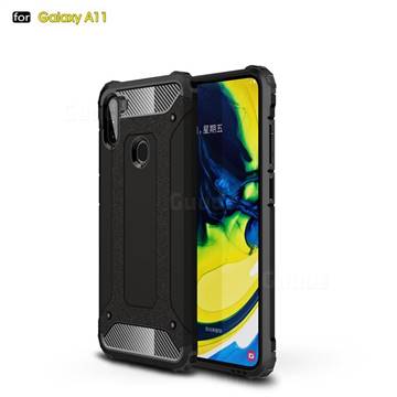 King Kong Armor Premium Shockproof Dual Layer Rugged Hard Cover for Samsung Galaxy A11 - Black Gold