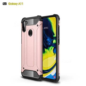 King Kong Armor Premium Shockproof Dual Layer Rugged Hard Cover for Samsung Galaxy A11 - Rose Gold