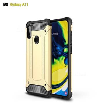 King Kong Armor Premium Shockproof Dual Layer Rugged Hard Cover for Samsung Galaxy A11 - Champagne Gold