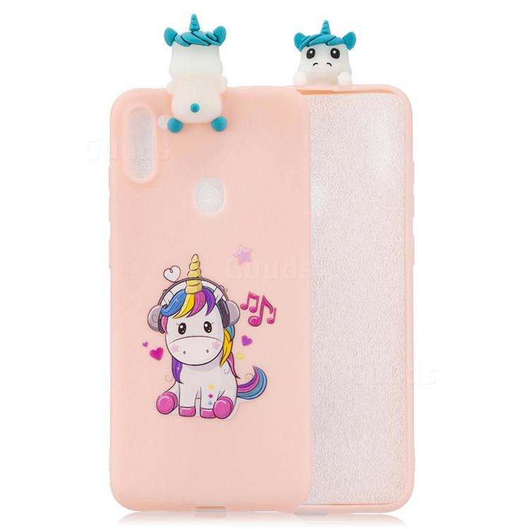 Music Unicorn Soft 3D Climbing Doll Soft Case for Samsung Galaxy A11