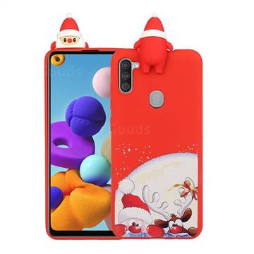 Santa Claus Elk Christmas Xmax Soft 3D Doll Silicone Case for Samsung Galaxy A11