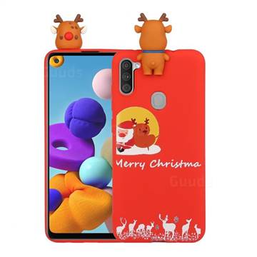 Moon Santa and Elk Christmas Xmax Soft 3D Doll Silicone Case for Samsung Galaxy A11