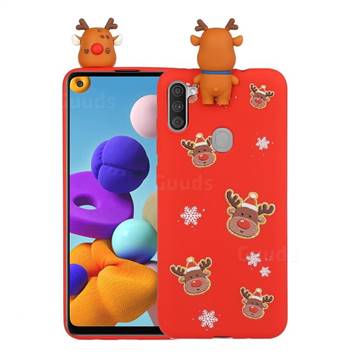 Elk Snowflakes Christmas Xmax Soft 3D Doll Silicone Case for Samsung Galaxy A11