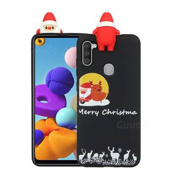 Santa Elk on Moon Christmas Xmax Soft 3D Doll Silicone Case for Samsung Galaxy A11