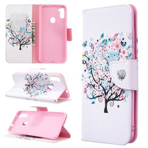 Colorful Tree Leather Wallet Case for Samsung Galaxy A11