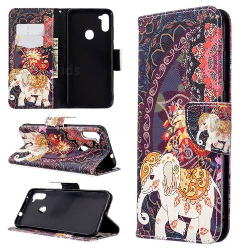 Totem Flower Elephant Leather Wallet Case for Samsung Galaxy A11