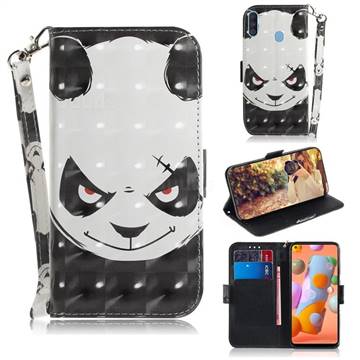 Angry Bear 3D Painted Leather Wallet Phone Case for Samsung Galaxy A11