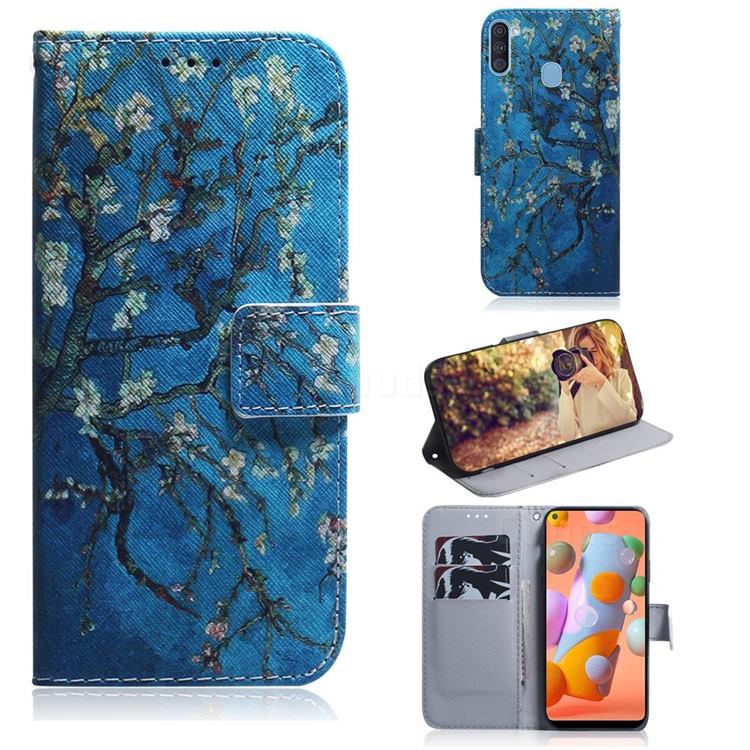 Apricot Tree PU Leather Wallet Case for Samsung Galaxy A11