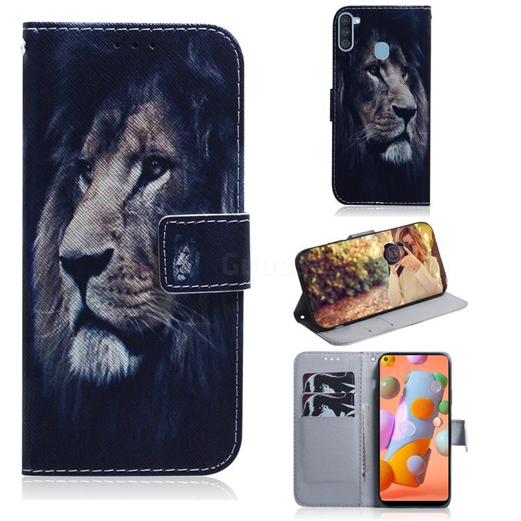 Lion Face PU Leather Wallet Case for Samsung Galaxy A11