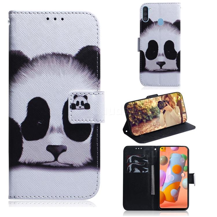 Sleeping Panda PU Leather Wallet Case for Samsung Galaxy A11