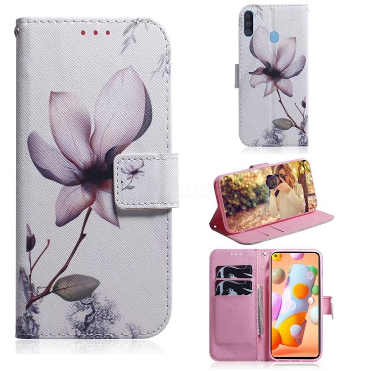 Magnolia Flower PU Leather Wallet Case for Samsung Galaxy A11