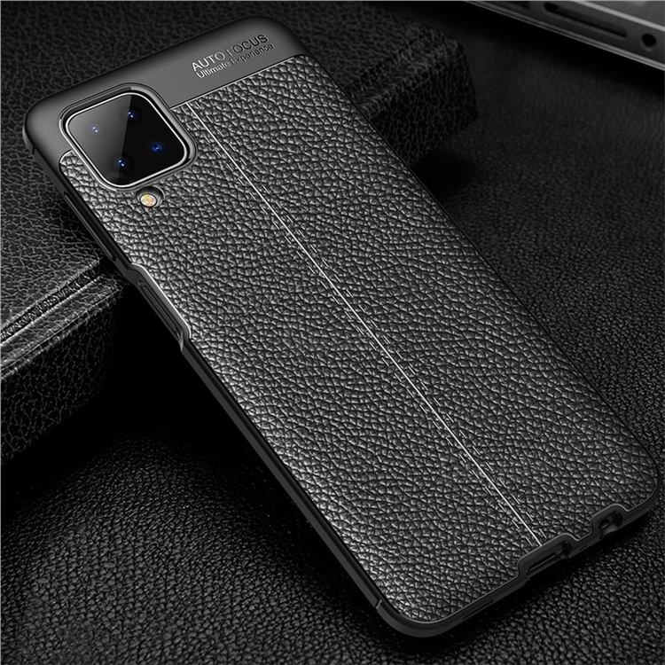 Luxury Auto Focus Litchi Texture Silicone Tpu Back Cover For Samsung Galaxy A12 Black Galaxy 2847