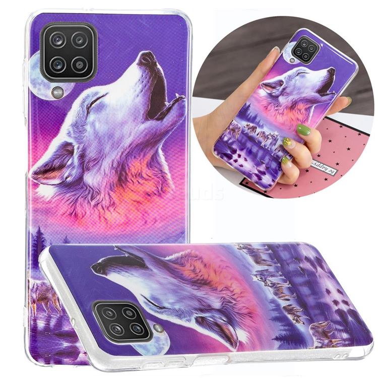 Wolf Howling Noctilucent Soft TPU Back Cover for Samsung Galaxy A12