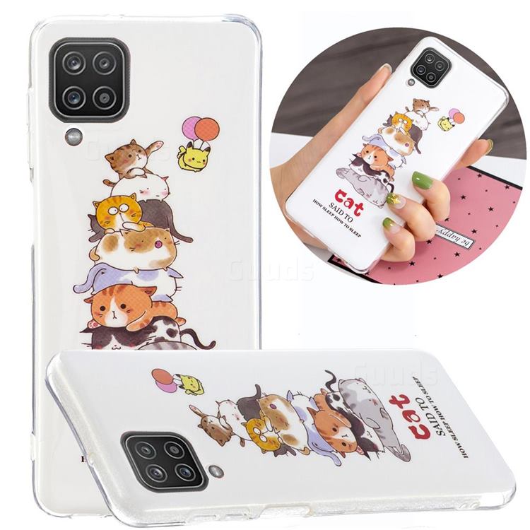 Cute Cat Noctilucent Soft TPU Back Cover for Samsung Galaxy A12