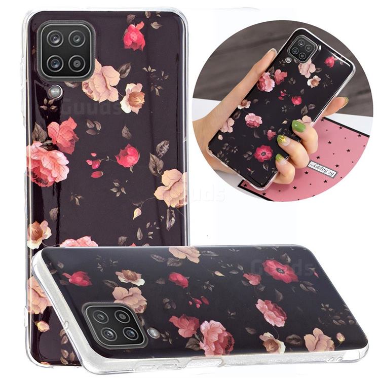 Rose Flower Noctilucent Soft TPU Back Cover for Samsung Galaxy A12