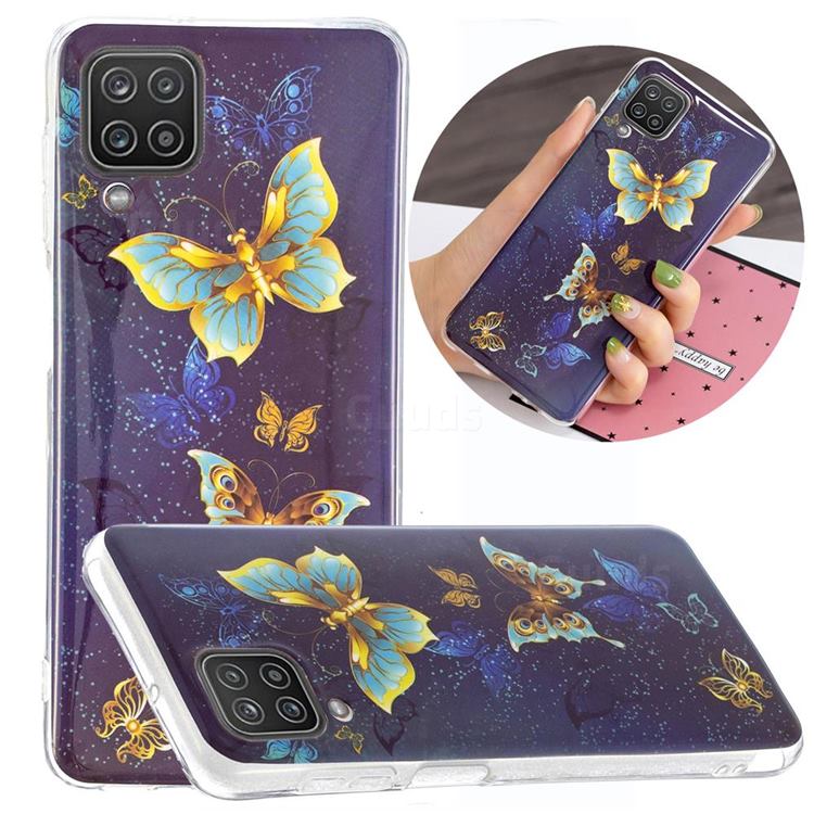 Golden Butterflies Noctilucent Soft TPU Back Cover for Samsung Galaxy A12