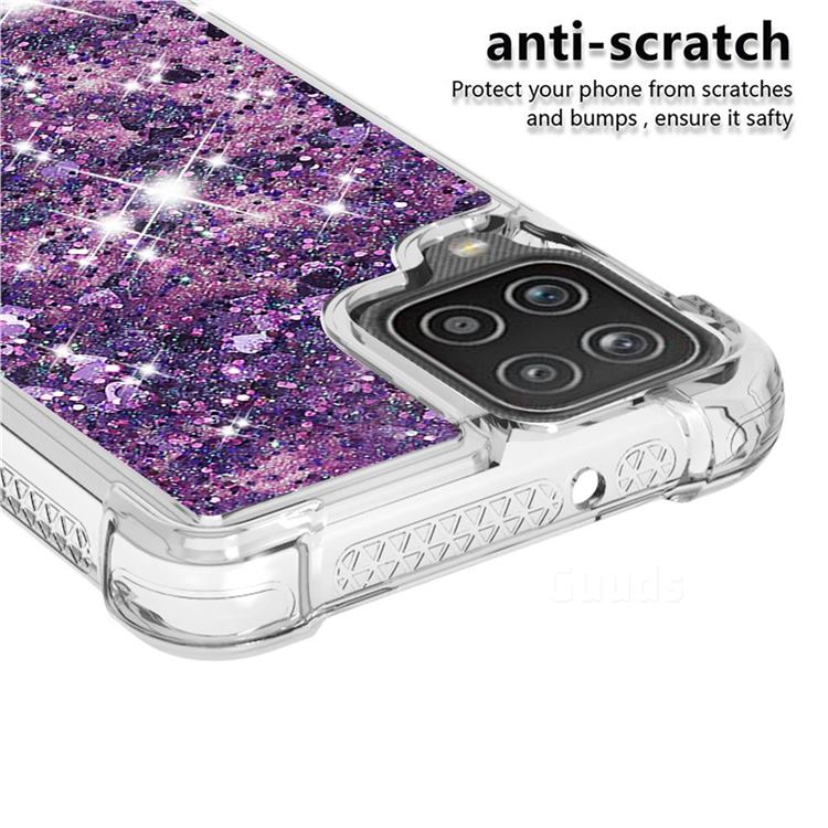 Dynamic Liquid Glitter Sand Quicksand Star Tpu Case For Samsung Galaxy A12 Purple Galaxy A12 2539