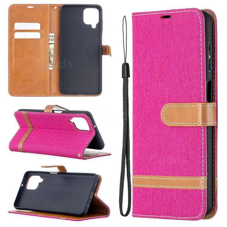 Jeans Cowboy Denim Leather Wallet Case for Samsung Galaxy A12 - Rose
