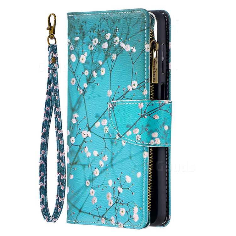 Genuine Leather Wallet Phone Case Surazo® - Turquoise - Silver Paw