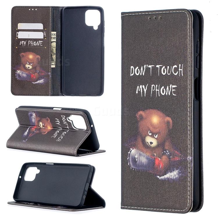 Chainsaw Bear Slim Magnetic Attraction Wallet Flip Cover for Samsung Galaxy A12