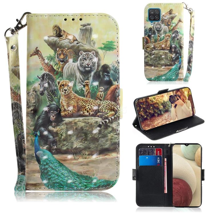 Beast Zoo 3D Painted Leather Wallet Phone Case for Samsung Galaxy A12