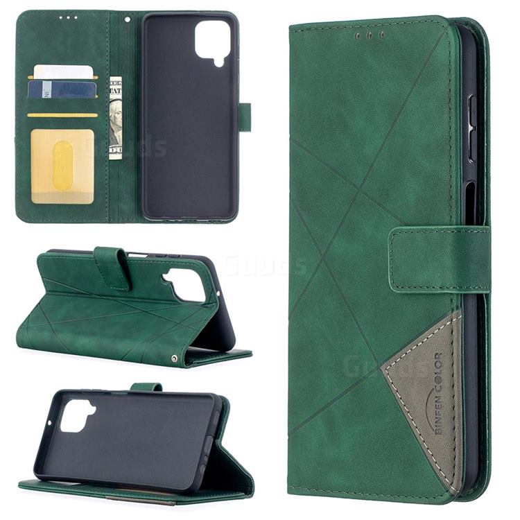 Binfen Color BF05 Prismatic Slim Wallet Flip Cover for Samsung Galaxy A12 - Green