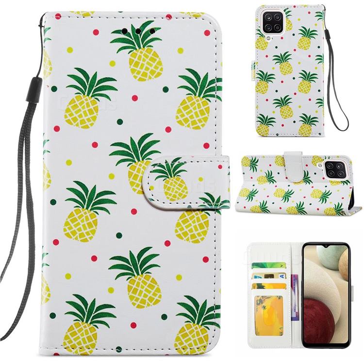 Pineapple Smooth Leather Phone Wallet Case for Samsung Galaxy A12