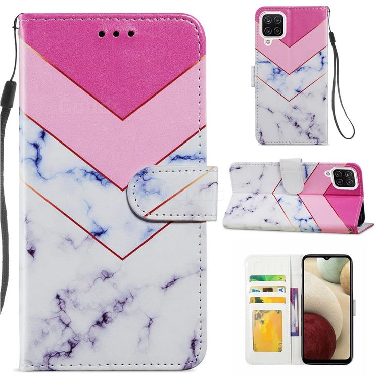 Smoke Marble Smooth Leather Phone Wallet Case for Samsung Galaxy A12