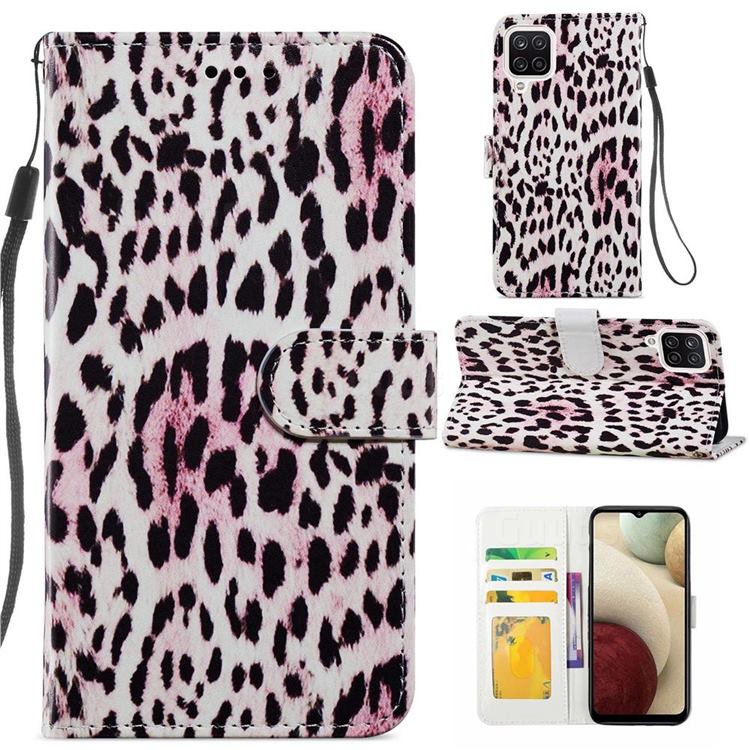 Leopard Smooth Leather Phone Wallet Case for Samsung Galaxy A12